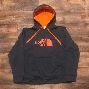 The North Face Gray & Orange Logo Hoodie Pullover
